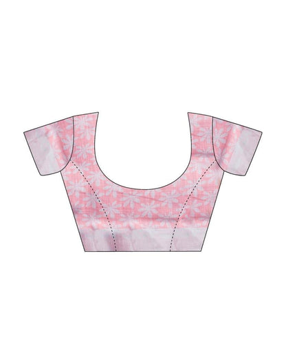 Light Pink Linen Printed  Saree