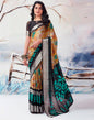 Yellow & Multicolour Chiffon Printed  Saree