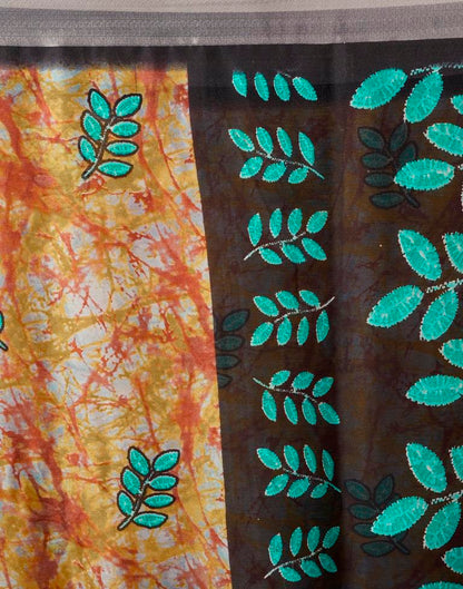 Yellow & Multicolour Chiffon Printed  Saree