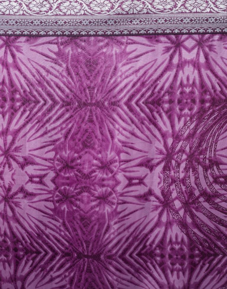 Purple Georgette Printed  Saree