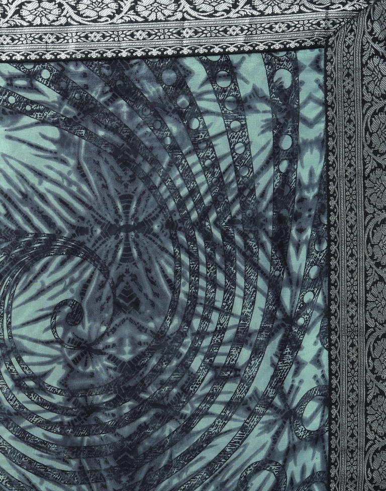 Mint Grey Georgette Printed  Saree