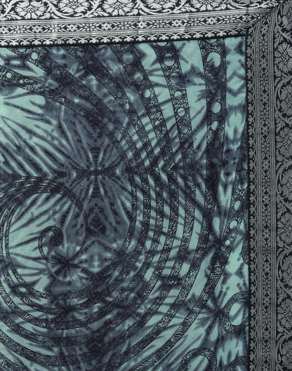 Mint Grey Georgette Printed  Saree