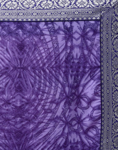 Lavender & Blue Georgette Printed  Saree