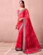 Red Georgette Printed  Saree