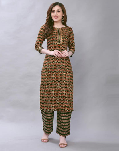 Dusty Coloured Rayon Printed Kurti With Palazzo | Leemboodi
