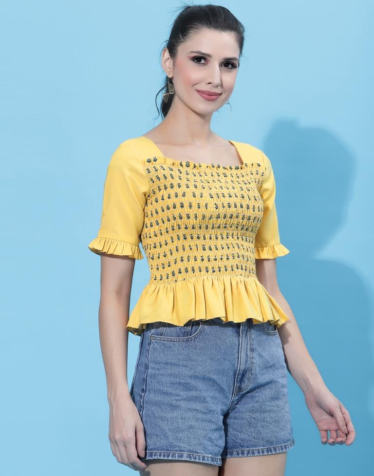 Yellow Smocked top | Sudathi