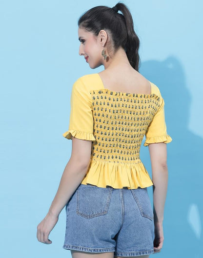 Yellow Smocked top | Sudathi