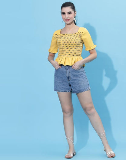 Yellow Smocked top | Sudathi