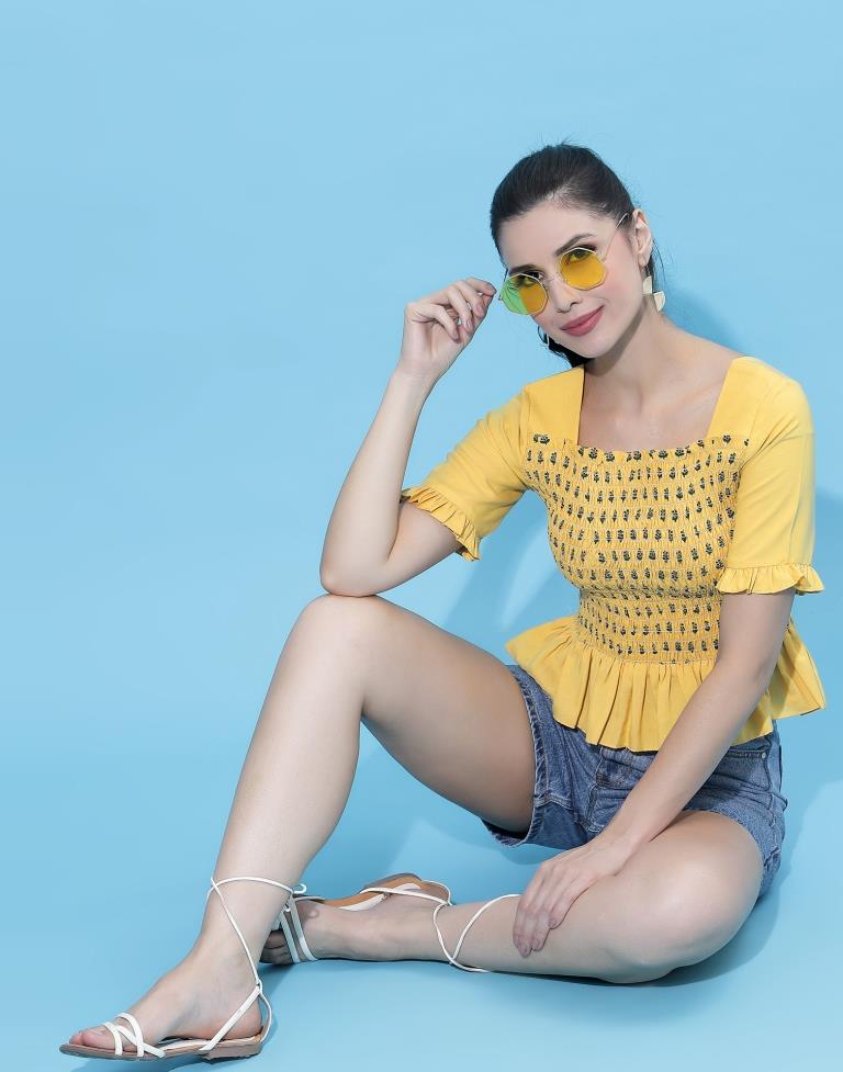 Yellow Smocked top | Sudathi