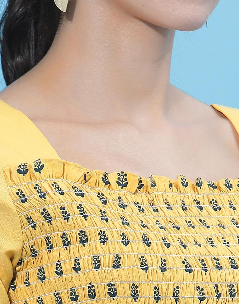 Yellow Smocked top | Sudathi