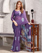 Purple Georgette Printed  Saree