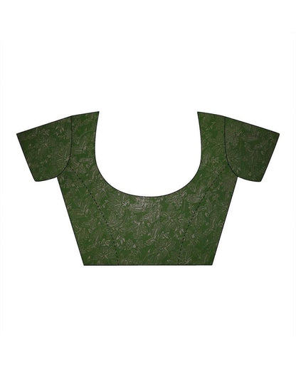 Dark Green Georgette Printed  Saree