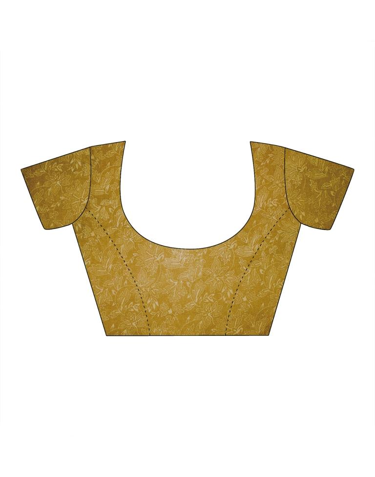 Mustard Georgette Printed  Saree