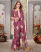 Deep Magenta Georgette Printed  Saree
