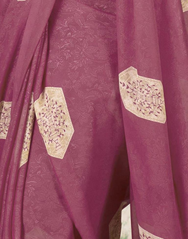 Deep Magenta Georgette Printed  Saree