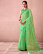 Light Green Cotton Printed  Saree