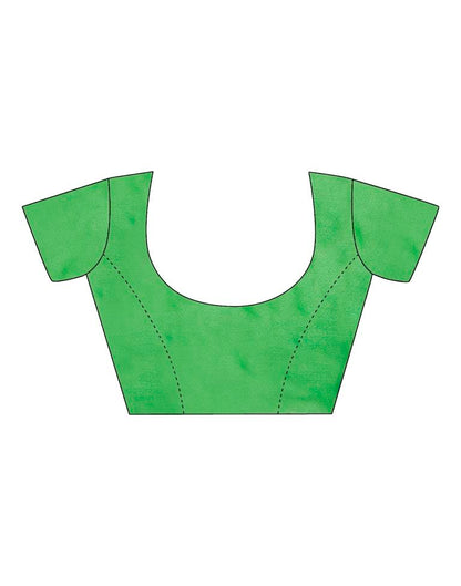 Light Green Cotton Printed  Saree