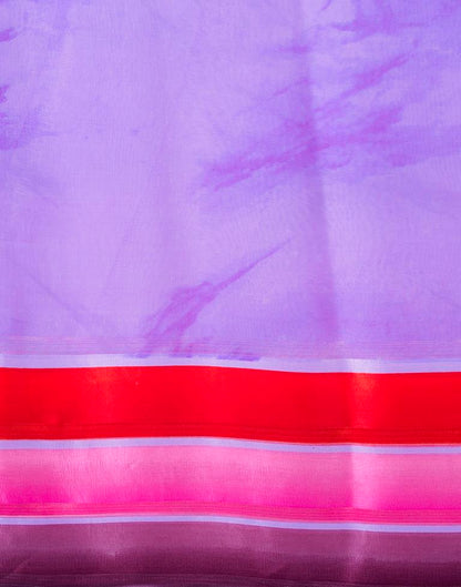 Lavender & Multicoloured Georgette Printed  Saree