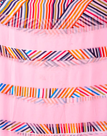 Light Pink Georgette Printed  Saree