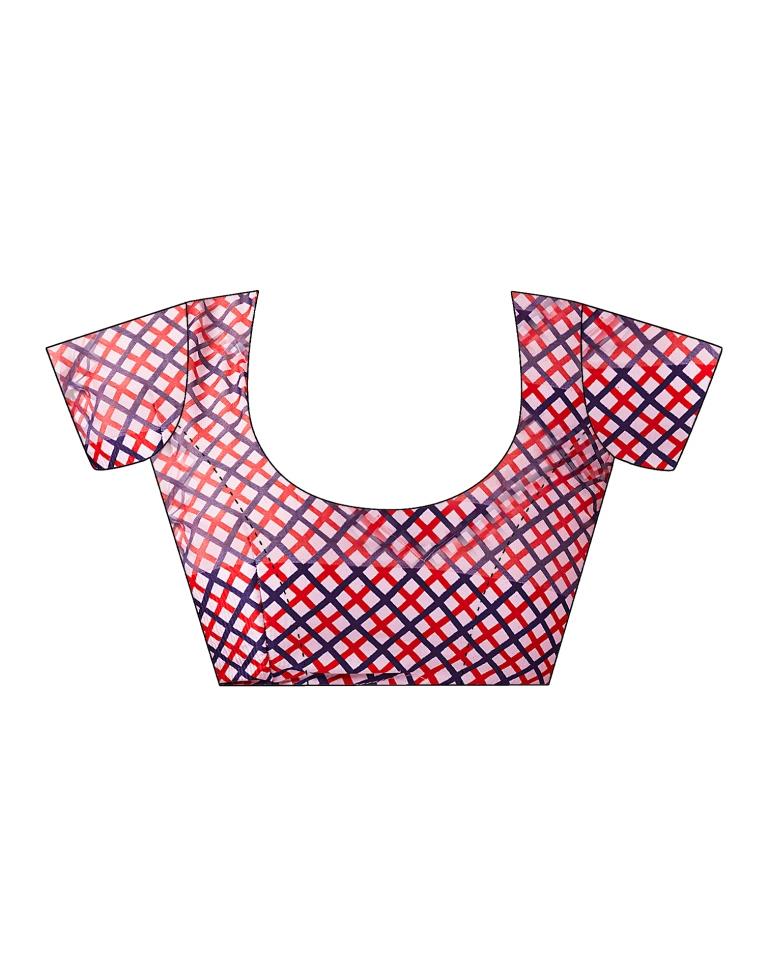 Light Pink Georgette Printed  Saree