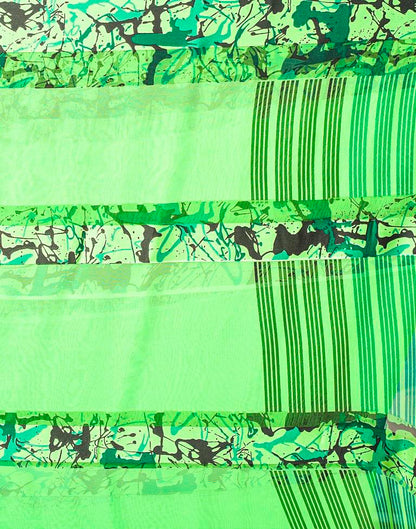 Green Georgette Printed  Saree
