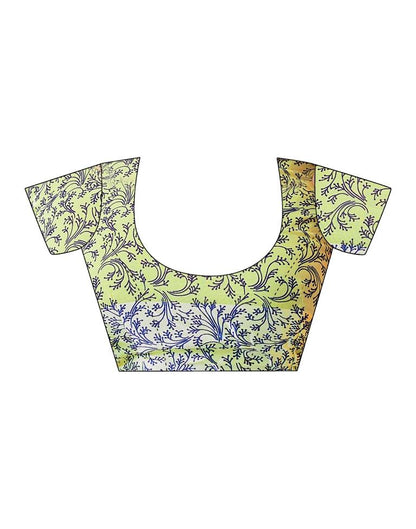 Light Yellow Georgette Printed  Saree