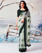 Pista Green Georgette Printed  Saree