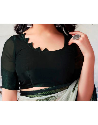 Pista Green Georgette Printed  Saree