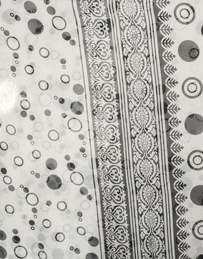 Off White Georgette Printed  Saree