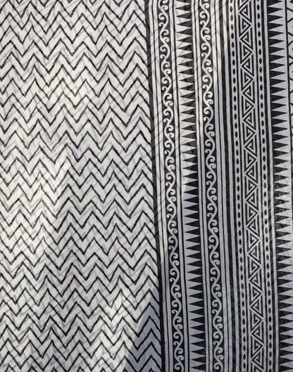 Off White Georgette Printed  Saree