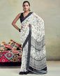 White Georgette Printed  Saree