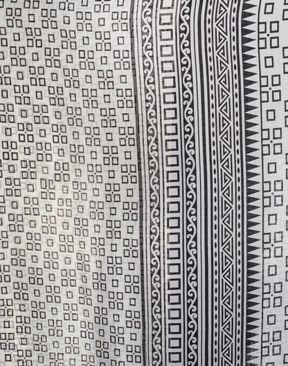 White Georgette Printed  Saree