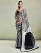 White Georgette Printed  Saree