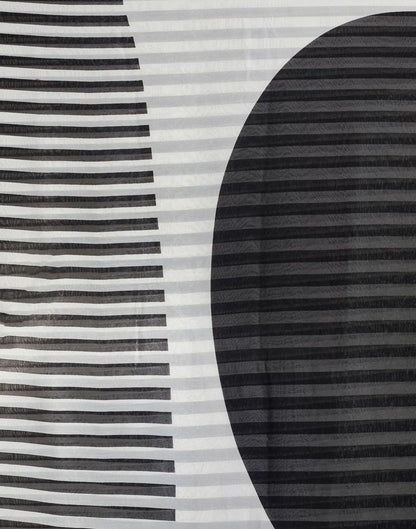 White Georgette Printed  Saree