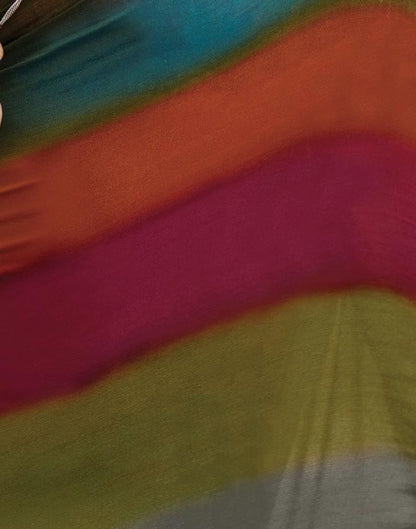 Multicoloured  Chiffon Printed  Saree