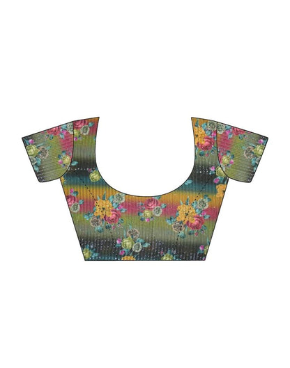 Multicoloured  Chiffon Printed  Saree