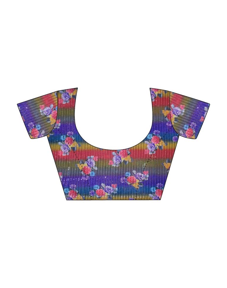 Multicoloured  Chiffon Printed  Saree