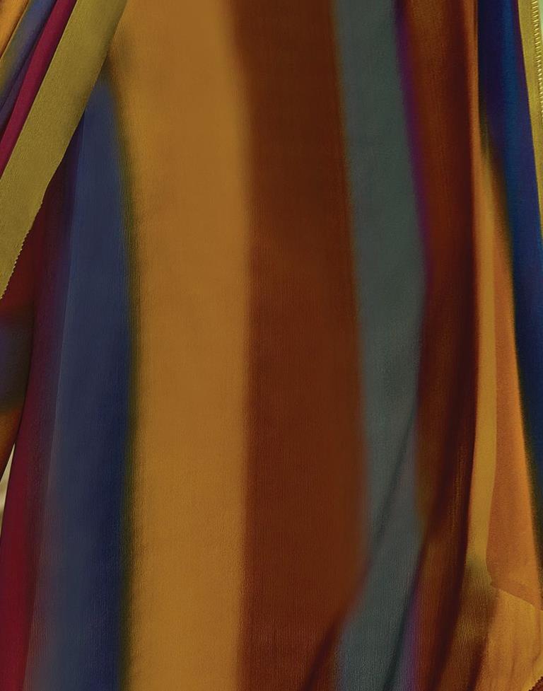 Multi Chiffon Printed  Saree