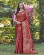 Pink Organza Plain Saree
