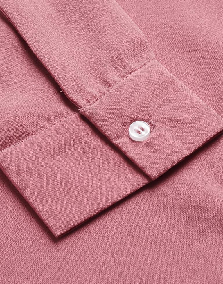 Carrot Pink Solid Shirt | Sudathi