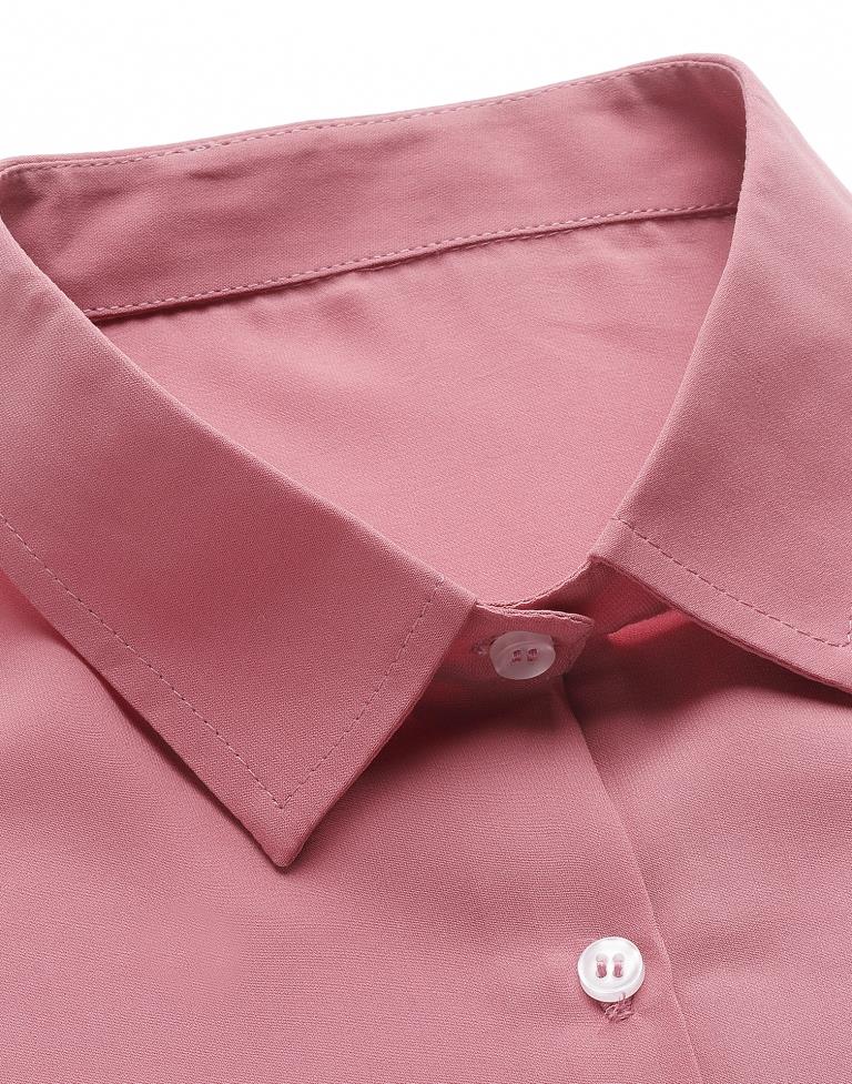 Carrot Pink Solid Shirt | Sudathi