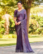 Purple Georgette Plain Saree