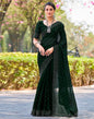Dark Green Georgette Plain Saree