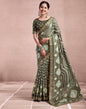 Deep Khaki Silk Printed Saree