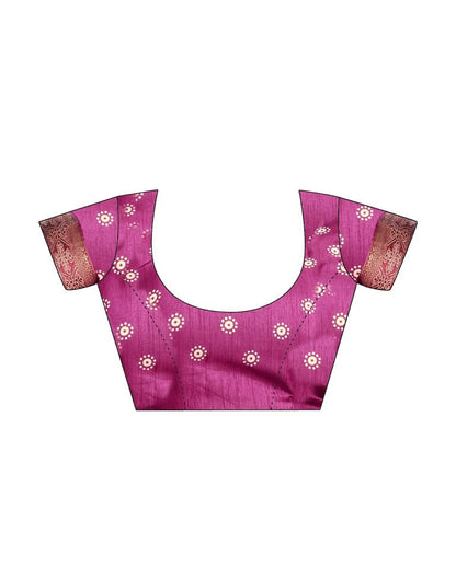 Magenta Silk Printed Saree