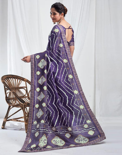 Indigo Silk Printed Saree