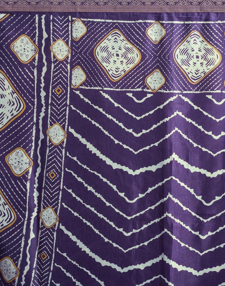 Indigo Silk Printed Saree
