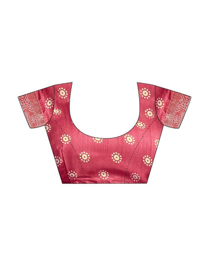 Punch Pink Silk Printed Saree