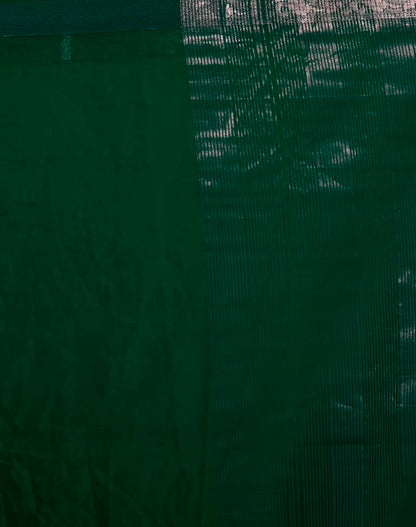 Dark Green Organza Plain Saree