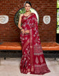 Maroon Silk Printed Saree